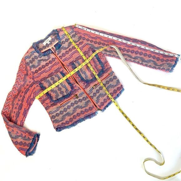 Umgee multicolored zip-front blazer /jacket ethnic print Size M - Picture 8 of 13